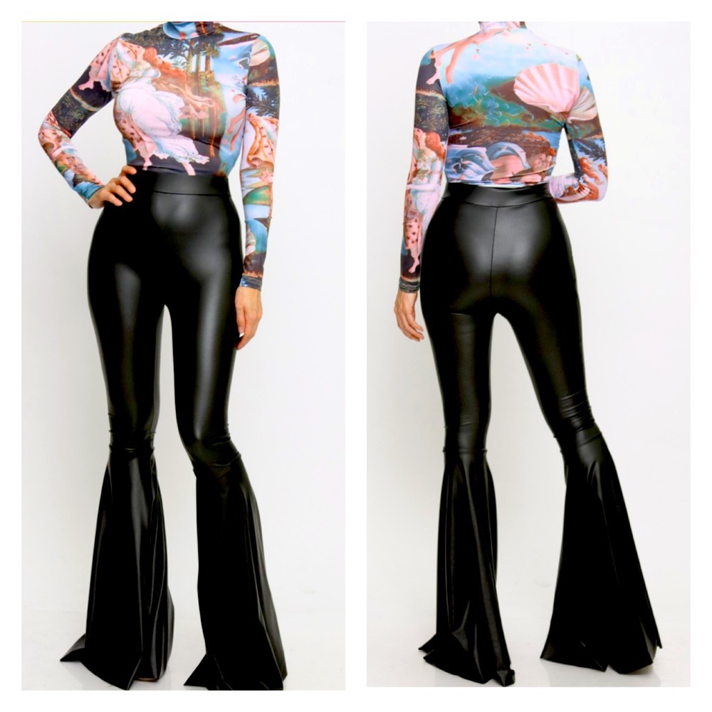 ➕Faux Leather SuperFlare Pants